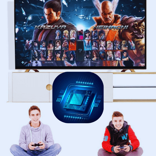 Console gaming bibliotheque impressionnante
