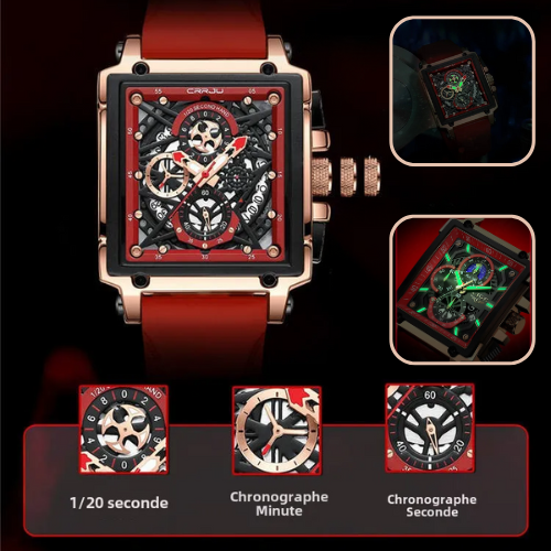 montre carré pour homme pécision horlogère
