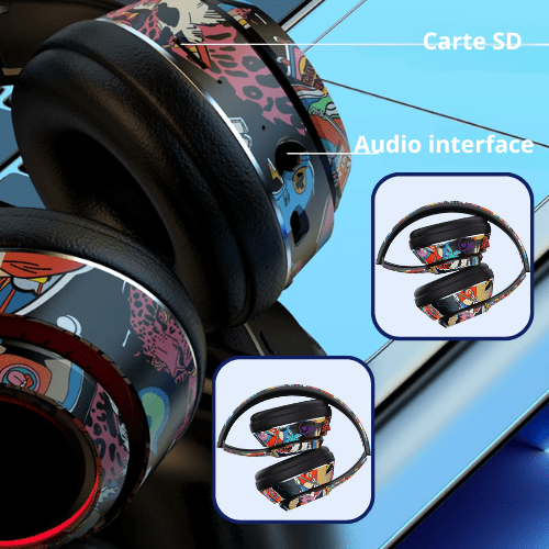 Casque sans fil gaming esthetique futuriste
